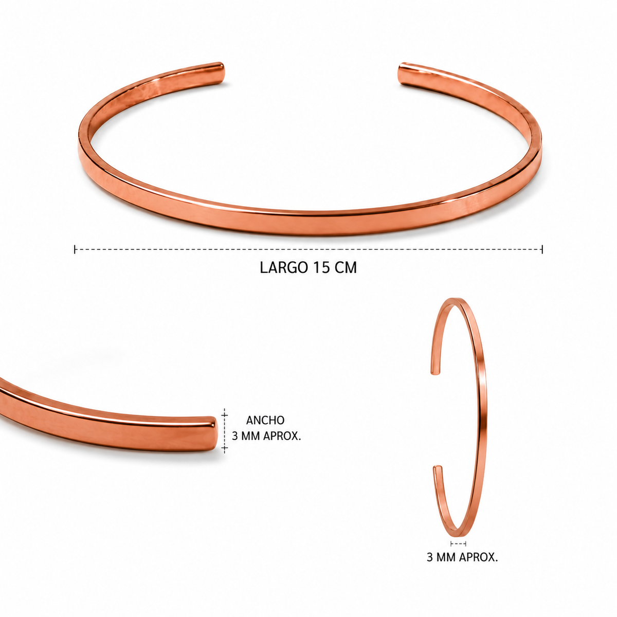 Pulsera Vena 100% cobre (unisex) ajustable