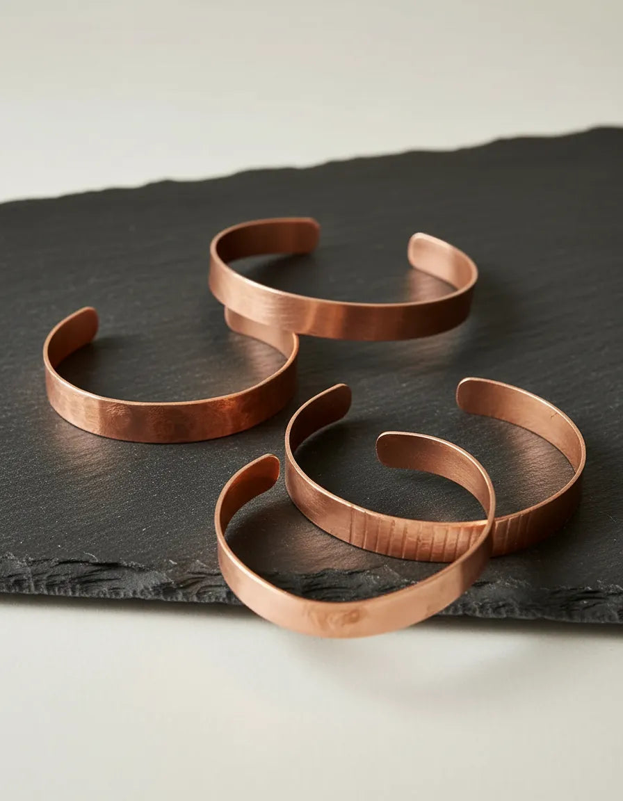 pulsera de cobre energetica clasica ajustable (unisex)