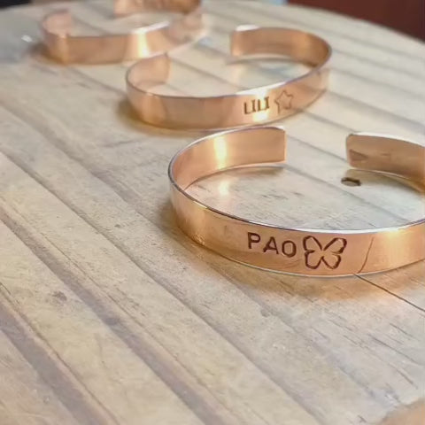 pulsera de cobre energetica clasica ajustable (unisex)